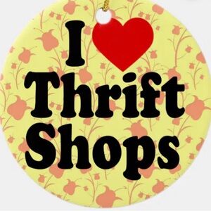 I Love Thrift Shops Ornament